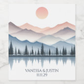 山湖での結婚式 ワインラベル (シングルラベル)