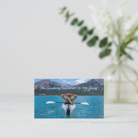 山湖のカヤックインストラクターまたはツアーガイド 名刺 (スタンド正面)
