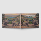 山湖の切り株に2つのチップムンク ゲストブック (全面)