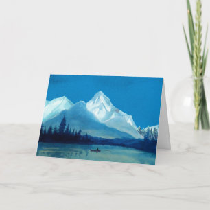 山湖の父の日の漁師 カード