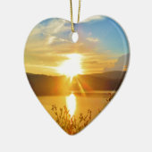 山湖の矢じりの日没 セラミックオーナメント (左)