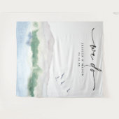 山湖ウェディングバックドロップ写真撮影ブース タペストリー (正面(横))