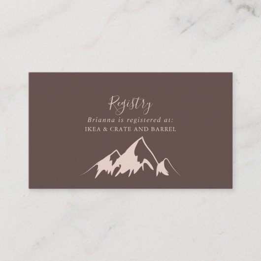 山澄ん国の結婚式のギフトレジストリ エンクロージャーカード (正面)