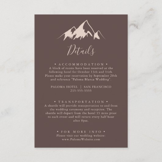 山澄ん国の結婚式詳細 エンクロージャーカード (正面)