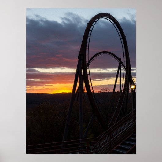 山火事の日の入り ポスター (正面)