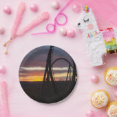 山火事上の日没 ペーパープレート (パーティー)