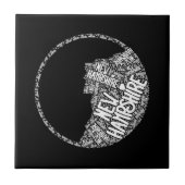 . .山焼き瓦の老人 タイル (正面)