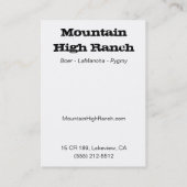 山牧場名刺 名刺 (裏面)