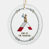 山犬の敏捷性のチャンピオンキングおもしろい セラミックオーナメント (左)