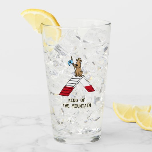 山犬の敏捷性のチャンピオンキングおもしろい タンブラーグラス (アイス正面)