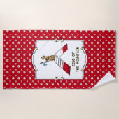 山犬の敏捷性のチャンピオンキングおもしろい ビーチタオル (正面)