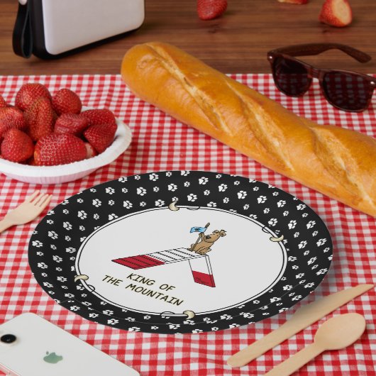 山犬の敏捷性のチャンピオンキングおもしろい ペーパープレート (ピクニック)