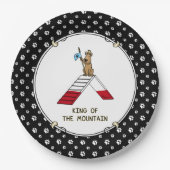 山犬の敏捷性のチャンピオンキングおもしろい ペーパープレート (正面)