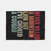 山獅子おもしろいを殺したことはないが窒息する フリースブランケット (正面(横))