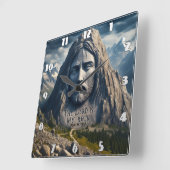 山王陛下は我が岩なり スクエア壁時計 (傾斜)