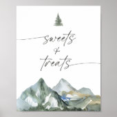 山男の子の赤ちゃんシャワー甘いお菓子とお菓子のサイン ポスター (正面)