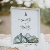 山男の子の赤ちゃんシャワー甘いお菓子とお菓子のサイン ポスター