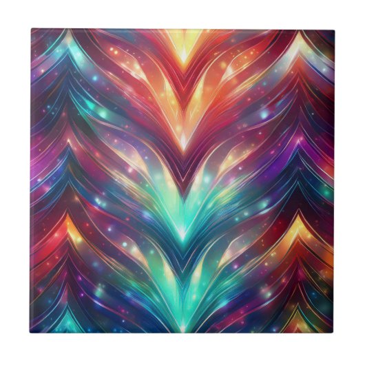 山白熱［赤熱］光を放つ形 タイル (正面)