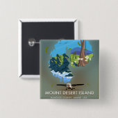 山砂漠の島，ハンコック郡，メイン州，アメリカ， 缶バッジ (正面&裏面)