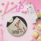 山祝の木と月のある日本 ペーパープレート (パーティー)