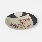 山祝の木と月のある日本 ペーパープレート (アングル)