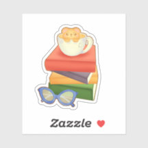 山積みの本とティーカップベア