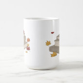 山積みの本と紅葉- Cozy 読's コーヒーマグカップ (中央)