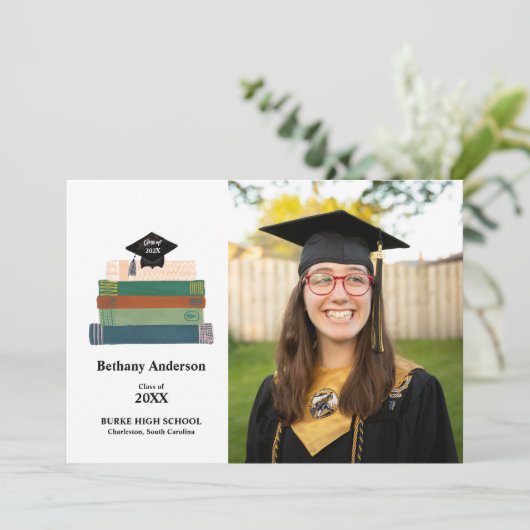 山積み本頭が切れる卒業発表 案内状 (スタンド正面)