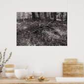 山積み棒 – 暖かい色調の黒と白 ポスター (キッチン)