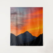 山素晴らし鮮やかの夕日 タペストリー (正面)