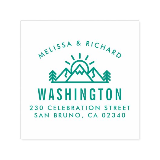 山素朴とパインフォレスト差出人住所 セルフインキングスタンプ (デザイン)