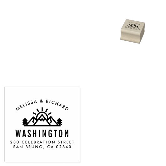 山素朴とパインフォレスト差出人住所 ラバースタンプ (押印)