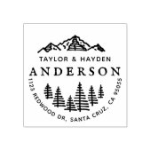 山素朴と松のスケッチカップルのアドレス ラバースタンプ (インプリント)