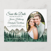 山素朴と松の楕円形の写真の日付を保存 案内ポストカード (正面)