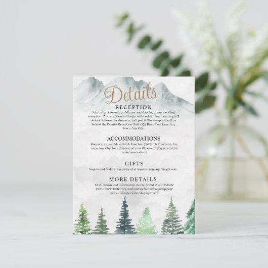 山素朴と森の水の色結婚の エンクロージャーカード (スタンド正面)