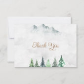 山素朴と森の水の色結婚の サンキューカード (正面)