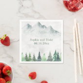 山素朴と森の水の色結婚の スタンダードカクテルナプキン (インサイチュ)