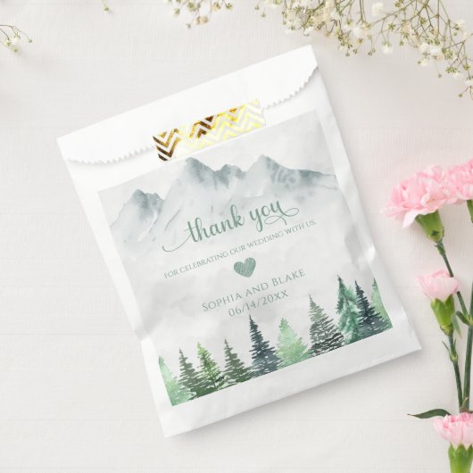 山素朴と森の結婚式の引き出物バッグ フェイバーバッグ (封をした状態)