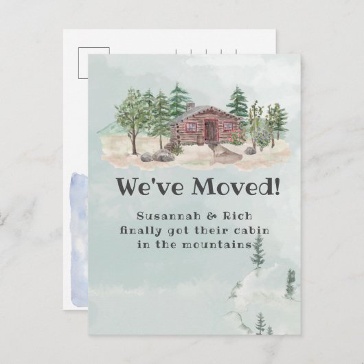 山素朴のキャビン引っ越しました 案内ポストカード (正面/裏面)