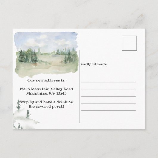 山素朴のキャビン引っ越しました 案内ポストカード (裏面)