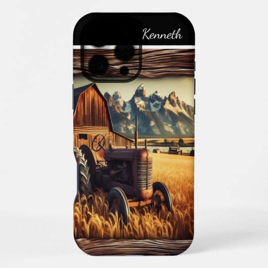 山素朴のトラクター iPhoneケース (裏面)