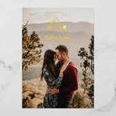 山素朴のロマン結婚ム写真 箔招待状 (正面)