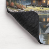 山素朴の中のログキャビン マウスパッド (コーナー)