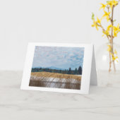 山素朴の冬の風景 カード (黄色い花)