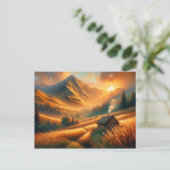 山素朴の日の出 ポストカード (スタンド正面)