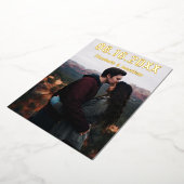 山素朴の日付を保存 箔招待状 (回転した状態)