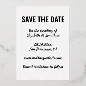 山素朴の日付を保存 箔招待状 (裏面)