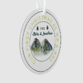 山素朴の木の初めてのクリスマス オーナメント (正面)