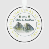 山素朴の木の初めてのクリスマス オーナメント (裏面)