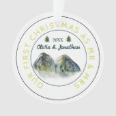 山素朴の木の初めてのクリスマス オーナメント (正面)
